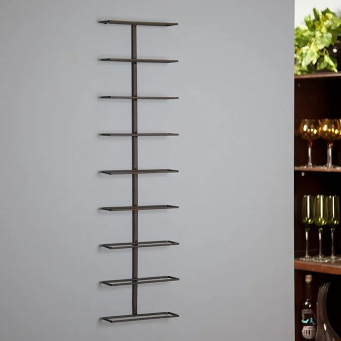 Ivy Bronx Chetek Wall Mounted Wine Bottle Rack in Black & Reviews Wayfair